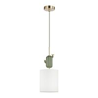 ODEON LIGHT EXCLUSIVE 5425/1 MODERN ODL_EX24 099 золотой/зеленый/белый/металл/керамика/ткань Подвес E14 1*40W CACTUS