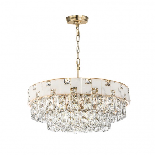 ODEON LIGHT 5076/12 HALL (В 2-х КОРОБКАХ) ODL24 599 золото/прозрачный/белый/металл/хрусталь/алебастр Люстра E14 12*40W CHESSI