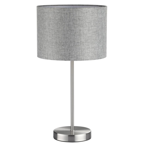 LUMION 8251/1T MODERNI LN26 530  никель/серый, металл/текстиль Настольная лампа Е27 60W 220V NIKKI