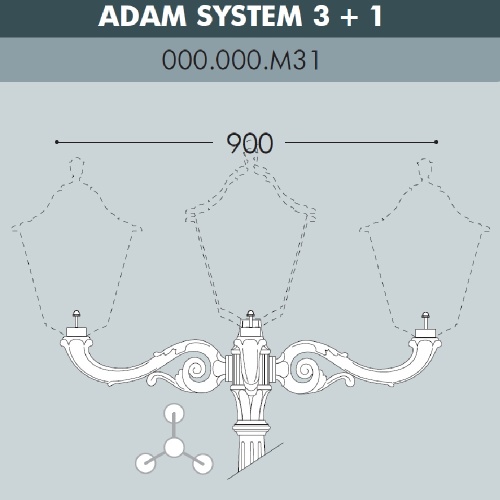 Консоль для паркового фонаря FUMAGALLI ADAM SYS 3L+1 000.000.M31.A0 Консоль для паркового фонаря FUMAGALLI ADAM SYS 3L+1 000.000.M31.A0
