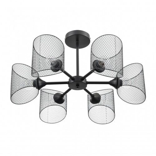 LUMION 8238/6C COUNTY LN26 310 черный металл Люстра потолочная Е27 6*60W 220V TIDINA