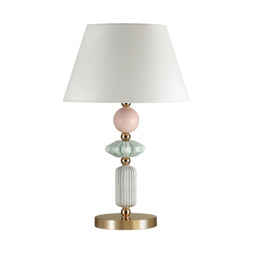 ODEON LIGHT EXCLUSIVE 4861/1TB CLASSIC ODL_EX22 133 золотой/раноцветн.керамика/абажур Настольная лампа E27 1*60W 4861/1TB CANDY