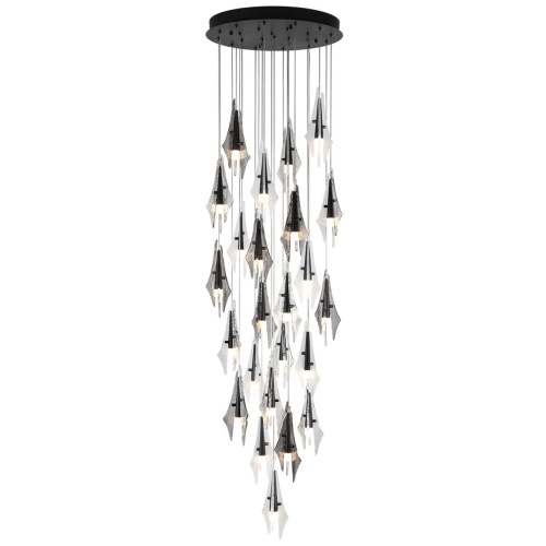 ODEON LIGHT EXCLUSIVE 5442/137L L-VISION ODL_EX26 059 черный/бел.матовый/прозрачн./дымчатый/металл/стекло Люстра каскадная LED*137W (24*5.70W) 3000K 11620Лм AFALINA