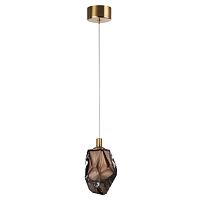 ODEON LIGHT 7112/4LC L-VISION ODL25 Подвесной светильник  бронзовый/коньячн. стекло/металл IP20 LED 4W 300Лм 3000K 200° 220V GEMME