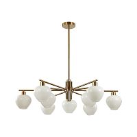 LUMION 8278/9 MODERNI LN26 167 латунь/белый, металл/стекло Люстра Е14 9*40W 220V CARMELA