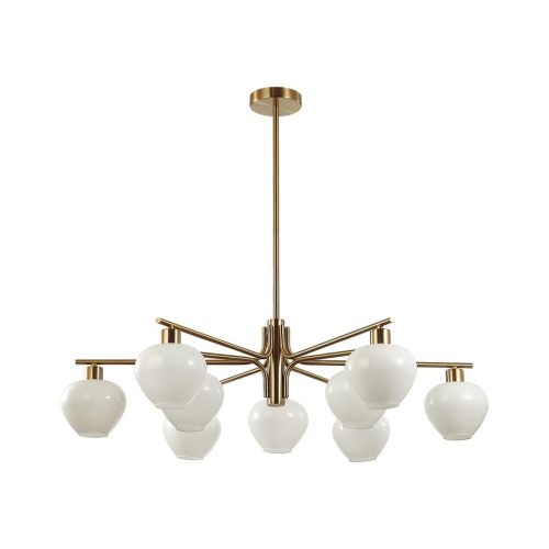LUMION 8278/9 MODERNI LN26 167 латунь/белый, металл/стекло Люстра Е14 9*40W 220V CARMELA