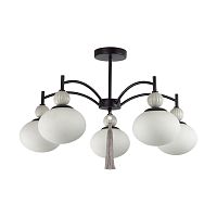 LUMION 8273/5C NEOCLASSI LN26 041 черный, серый/белый металл, керамика/стекло Люстра потолочная Е14 5*40W 220V GLORIYA