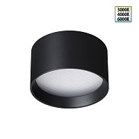 NOVOTECH 359595 OVER NT25 392 черный Светильник накладной светодиодный с переключ. цв. температуры IP20 LED 12W 220-240V 3000К\4000К\6000К ORBIS