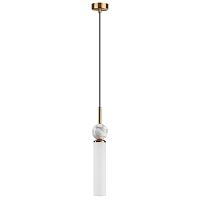ODEON LIGHT 4359/1 MIDCENT ODL25 171 светильник под латунь/металл/стекло/белый мрамор IP20 1*E14 40W 220V LOLLA