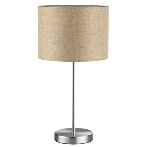 LUMION 8250/1T MODERNI LN26 527  никель/бежевый, металл/текстиль Настольная лампа Е27 60W 220V NIKKI