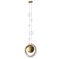 ODEON LIGHT EXCLUSIVE 5443/1 HIGHTECH ODL_EX25 037 сатинированн.латунь/беж./металл/полирезин/стекло Подвес 1*G9 LED*6W SATURN