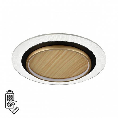 7731/80L MITRA LED SN 600 Светильник металл/акрил/белый/под дерево/прозрачный/черный LED 80Вт 3000-6500К D480 IP20 пульт ДУ SUNNY