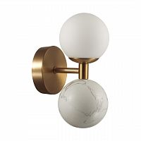 ODEON LIGHT 4359/6WL MIDCENT ODL25 175 Настенный светильник под латунь/металл/стекло/белый мрамор IP20 LED 1*6W 3000K 220V LOLLA