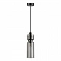 ODEON LIGHT 5057/1 PENDANT ODL24 000 черный/дымчатый/металл/стекло Подвес E27 1*40W SCROW