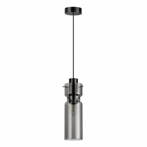 ODEON LIGHT 5057/1 PENDANT ODL24 000 черный/дымчатый/металл/стекло Подвес E27 1*40W SCROW