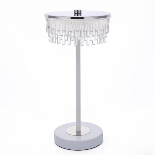 LUMION 8253/1TL LEDIO LN26 531 серебро/белый/прозрачный, металл/акрил Настольная лампа LED 7W 4000К 220V SATIANA