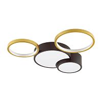 LUMION 5255/64CL LEDIO LN23 000 черный, матовое золото Люстра потолочная диммир. с ДУ LED 64W 220V NORBERT