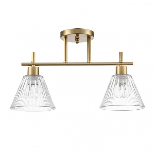 LUMION 8188/2C COMFI LN26 218 латунь/прозрачный, металл/стекло Потолочный светильник E27 2*60W 220V VIVIAN