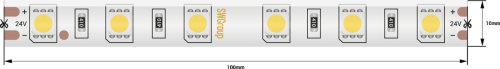 Лента со скотчем 3М светодиодная стандарт 5050, 60 LED/м, 14,4 Вт/м, 24В , IP65, Цвет: Холодный белый Лента со скотчем 3М светодиодная стандарт 5050, 60 LED/м, 14,4 Вт/м, 24В , IP65, Цвет: Холодный белый