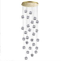 ODEON LIGHT 5085/120L L-VISION ODL25 563 золото/прозрачный/металл/акрил Люстра каскадная LED 120W 4000K 5500Лм JEMSTONE