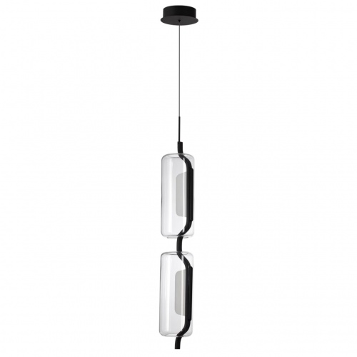 ODEON LIGHT 5003/20L L-VISION ODL23 391 черный матовый/прозрачный/стекло Подвес LED 20W 3000K KAVIA