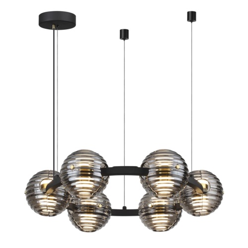ODEON LIGHT 5041/60L L-VISION ODL24 000 черн./золото/дымчатый/металл/стеко Люстра LED 60W 4000К 1526Лм TRONI ODEON LIGHT 5041/60L L-VISION ODL24 000 черн./золото/дымчатый/металл/стеко Люстра LED 60W 4000К 1526Лм TRONI