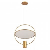 ODEON LIGHT 7028/2L HIGHTECH ODL25 000 золото/белый матовый/ металл/акрил Подвесной светильник золот. поворотный 150° IP20 LED GU10 2*7W ORBITE