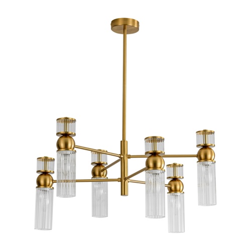 LUMION 8276/6 MODERNI LN26 162 латунь/прозрачный, металл/стекло Люстра Е14 6*40W 220V DENVER фото 9