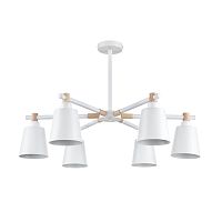 LUMION 8097/6C MODERNI LN26 342 белый/белый металл, дерево/металл Люстра потолочная Е27 6*60W 220V ROSALINA