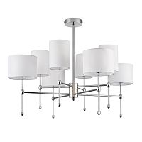 LUMION 6589/8C CLASSI LN26 063 хром/белый, металл/текстиль Люстра потолочная E14 8*40W 220V LATTI