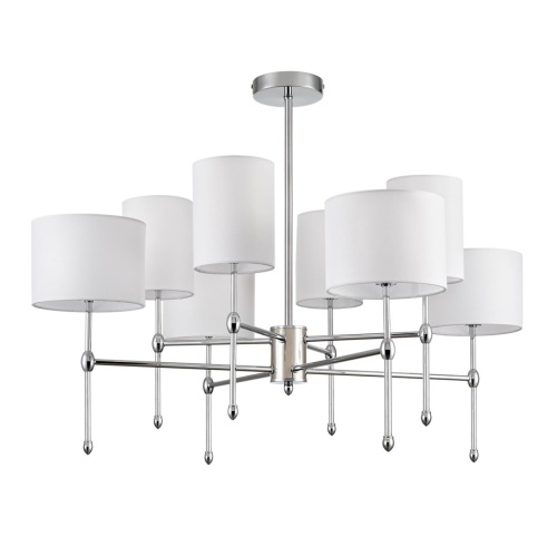 LUMION 6589/8C CLASSI LN26 063 хром/белый, металл/текстиль Люстра потолочная E14 8*40W 220V LATTI