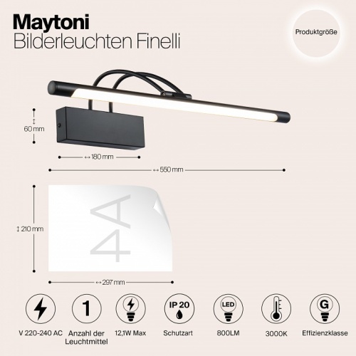 Подсветка для картины Maytoni Finelli MIR004WL-L12B фото 4