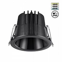 NOVOTECH 359425 SPOT NT24 512 черный Светильник встраиваемый с переключателем цв. температуры IP65 LED 10W 170-265V 3000К\4000К\6000К LANG