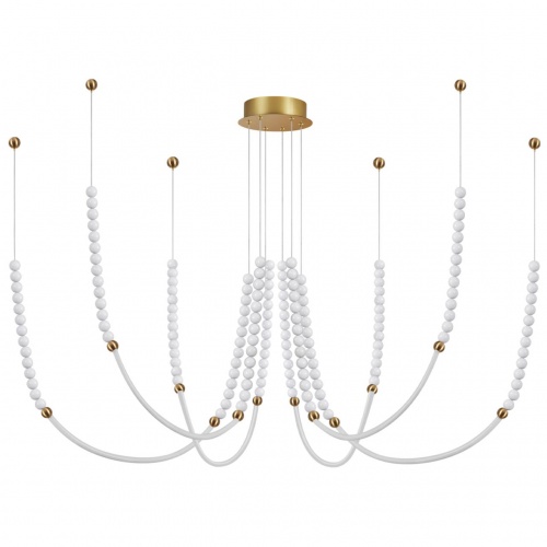 ODEON LIGHT 6639/70L HIGHTECH ODL24 225 металл/античная бронза/разноветн. бусы из акрила/акрил Люстра IP20 LED 70W 3500K 220V MONELLA