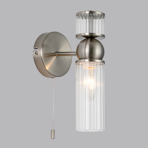 LUMION 8277/1W MODERNI LN26 163 сатин никель/прозрачный, металл/стекло Бра Е14 1*40W 220V DENVER фото 5