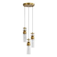 LUMION 8276/3A MODERNI LN26 161 латунь/прозрачный, металл/стекло Подвес Е14 3*40W 220V DENVER