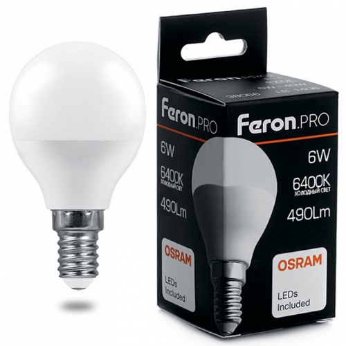 Лампа светодиодная Feron LB-1406 E14 6Вт 6400K 38067 Лампа светодиодная Feron LB-1406 E14 6Вт 6400K 38067
