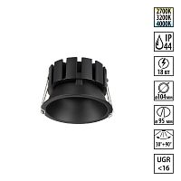 NOVOTECH 359860 WIR NT25 508 черный Светильник встраиваемый с переключателем цв. температуры и угла рассеивания IP44 LED 18W 220-240V 2700К\3200К\4000К SOLIS