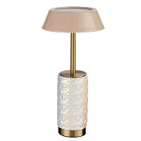 ODEON LIGHT EXCLUSIVE 5454/8TLA L-VISION ODL_EX26 010 светлая бронза/бежевый/жемчужный/металл/керамика Настольная лампа беспроводная LED*8W 3000K LULU
