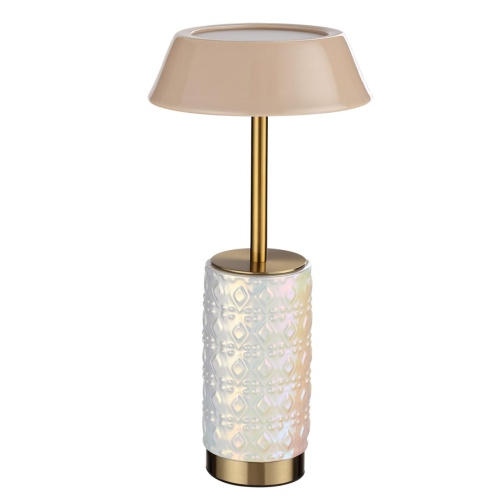 ODEON LIGHT EXCLUSIVE 5454/8TLA L-VISION ODL_EX26 010 светлая бронза/бежевый/жемчужный/металл/керамика Настольная лампа беспроводная LED*8W 3000K LULU