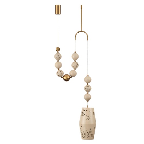 ODEON LIGHT EXCLUSIVE 5444/1B PENDANT ODL_EX26 031 бежевый/античная бронза/металл/керамика Подвес с держателем E27 1*40W KARELIA