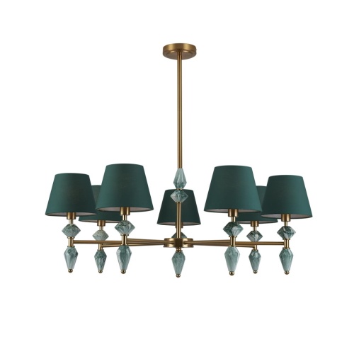 LUMION 8275/7 CLASSI LN26 048 латунь/зеленый, металл/керамика/ткань Люстра Е14 7*40W 220V VERMONT