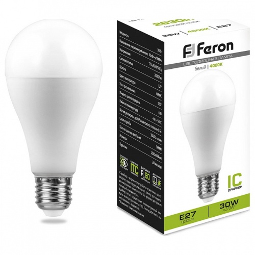 Лампа светодиодная Feron Lb 130 E27 30Вт 4000K 38195 Лампа светодиодная Feron Lb 130 E27 30Вт 4000K 38195