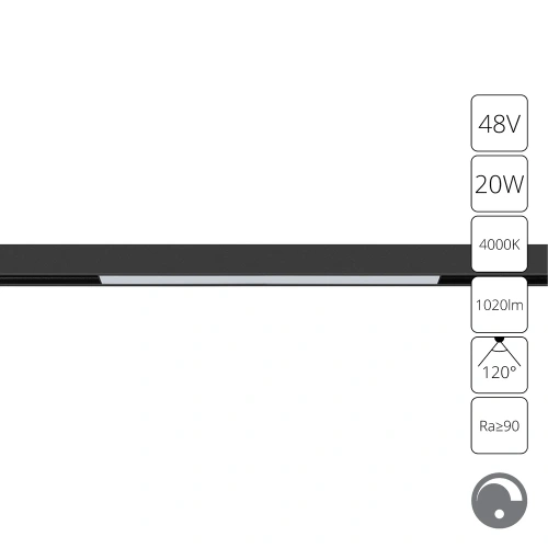 Магнитный трековый светильник Arte Lamp LINEA 0.1-10V A4683PL-1BK Магнитный трековый светильник Arte Lamp LINEA 0.1-10V A4683PL-1BK