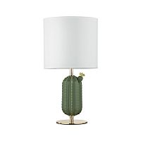ODEON LIGHT EXCLUSIVE 5425/1T MODERN ODL_EX24 099 золотой/зеленый/белый/металл/керамика/ткань Настольная лампа E27 1*60W CACTUS