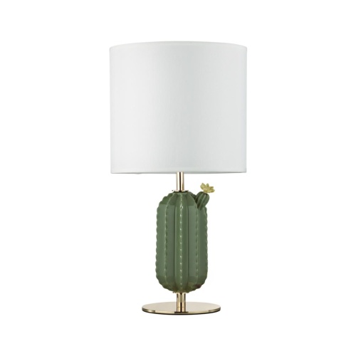 ODEON LIGHT EXCLUSIVE 5425/1T MODERN ODL_EX24 099 золотой/зеленый/белый/металл/керамика/ткань Настольная лампа E27 1*60W CACTUS