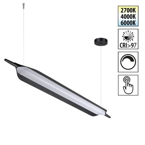 NOVOTECH 359544 LEDO NT25 328 черный Светильник подвесной диммируемый со сменой цв.температуры (сенсор) IP20 LED 32W 2700/4000/6000K 100-240V ALA