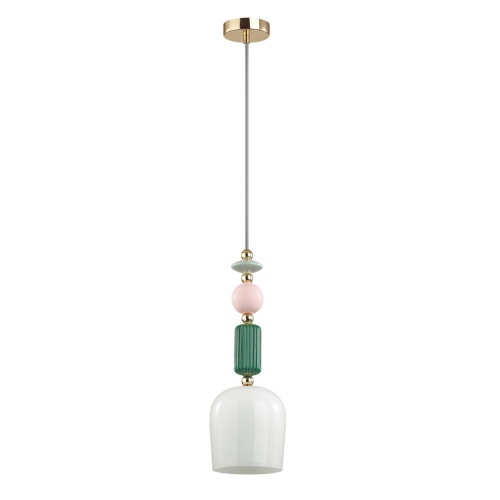 ODEON LIGHT EXCLUSIVE 4861/1 CLASSIC ODL_EX21 131 золото/разноцветн./керамика/стекло Подвес E14 1*40W CANDY