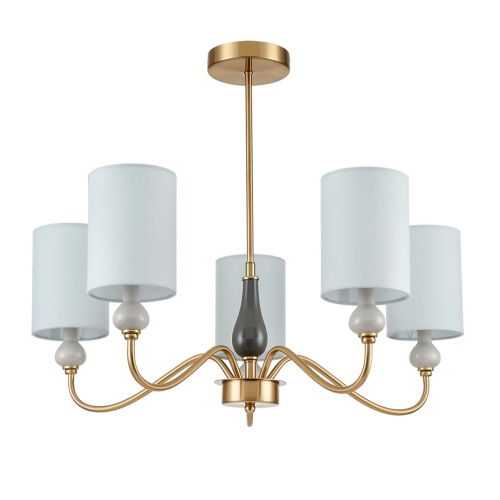 LUMION 6590/5 CLASSI LN26 055 латунь/мятный зеленый, металл, керамика/текстиль Люстра подвесная E14 5*40W 220V ANRI