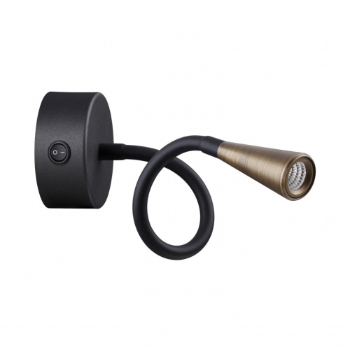 ODEON LIGHT 4289/3WL HIGHTECH ODL22 475 черный с античн.бронзой Настенный светильник с выкл. IP20 LED 3W 265Лм 3000K ODDS